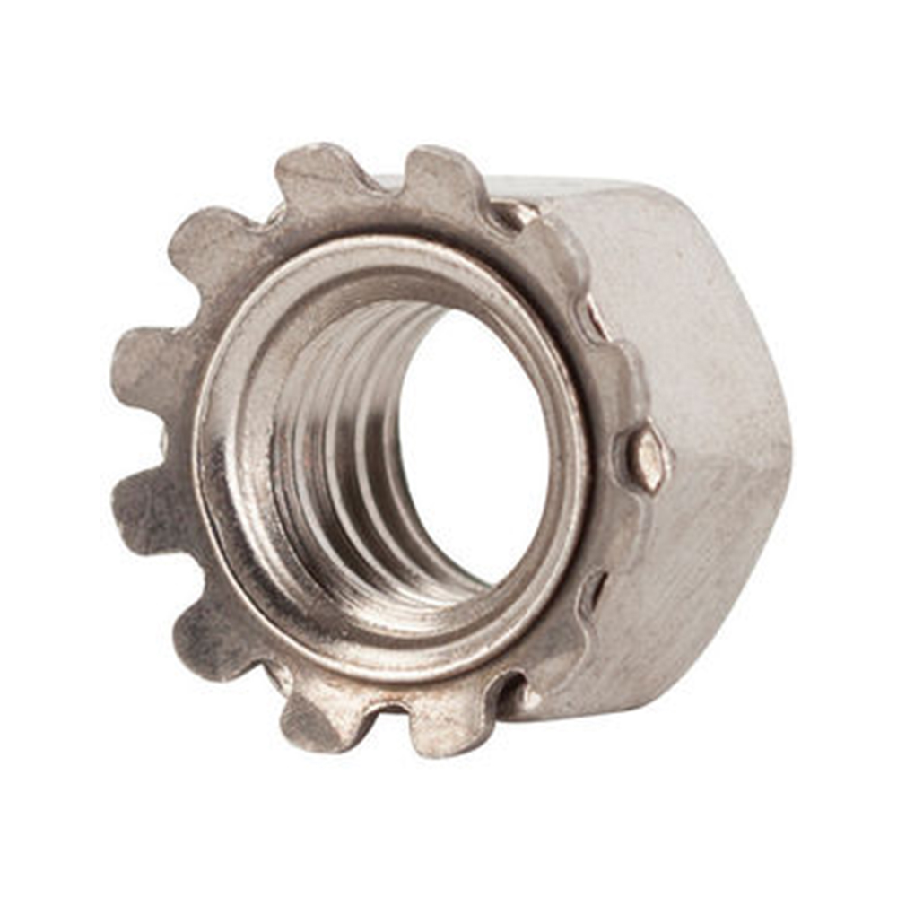 Fastenal 1/4 Inch 20 Grade 18-8 Stainless Steel K-Lock Nut with External Tooth Lock from GME Supply